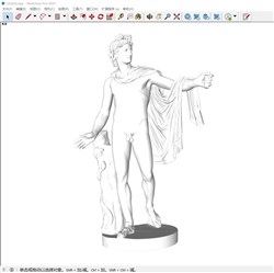 大卫全身雕塑的sketchup模型