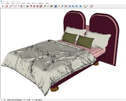 现代床铺的sketchup模型