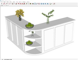 转角柜子上的花瓶的sketchup模型