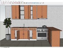 厨房橱柜的sketchup模型