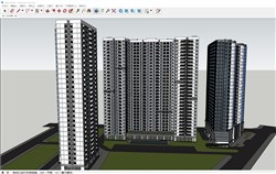高层住宅小区的sketchup模型