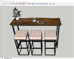 吧台高脚凳的sketchup模型