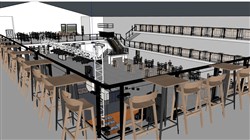 Loft工业风音乐餐厅的sketchup模型