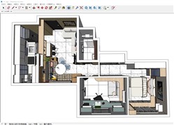 小型公寓家装的sketchup模型