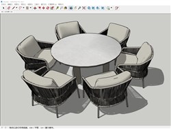 洽谈圆桌椅的sketchup模型