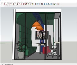 小型办公室的sketchup模型