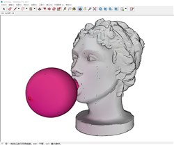 吹气球的头像雕塑的sketchup模型
