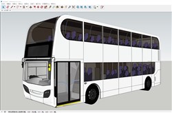双层巴士汽车的sketchup模型