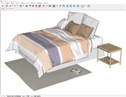 现代床铺的sketchup模型