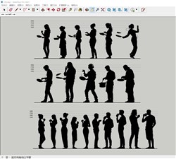 2D剪影人物的sketchup模型
