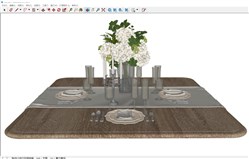 西餐具和花瓶的sketchup模型