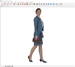 行走的商务美女人物的sketchup模型