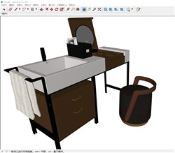 化妆桌梳妆台的sketchup模型