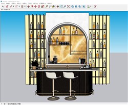 酒吧吧台的sketchup模型