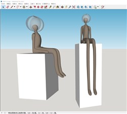 抽象人雕塑的sketchup模型
