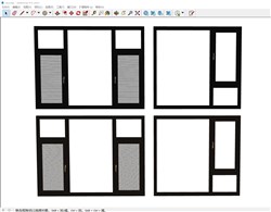 铝合金落地窗的sketchup模型