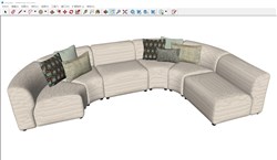 弧形沙发家具的sketchup模型