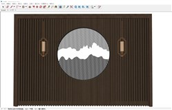 新中式背景墙的sketchup模型
