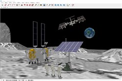 宇航员在月球基地看地球的sketchup模型
