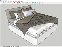 现代双人床的sketchup模型