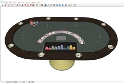 扑克桌棋牌桌的sketchup模型