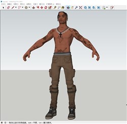 黑人人物男人的sketchup模型