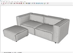 两人坐沙发的sketchup模型