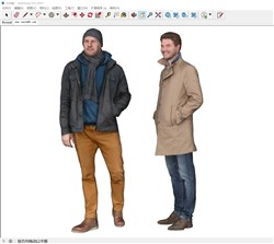 外国站姿男人人物的sketchup模型