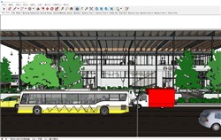 大型餐厅的sketchup模型