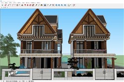 东南亚木质别墅的sketchup模型