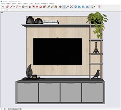 简约电视柜摆件的sketchup模型