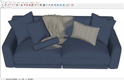 两人坐沙发的sketchup模型