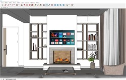 客厅电视柜沙发的sketchup模型