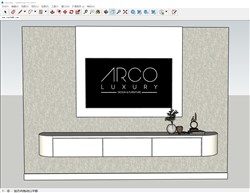 电视柜电视机的sketchup模型