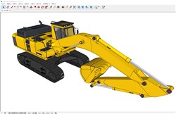 履带式挖掘机钩机的sketchup模型