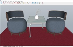 简约桌椅的sketchup模型