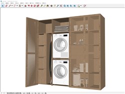 木质洗衣柜洗衣机的sketchup模型