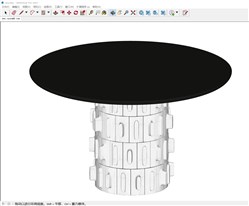 圆桌餐桌的sketchup模型