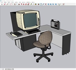 图形显示器电脑的sketchup模型
