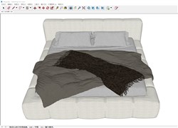 现代床铺的sketchup模型