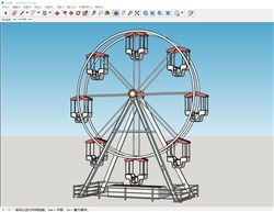 豪华摩天轮游乐设施的sketchup模型