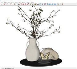 蝴蝶花瓶的sketchup模型