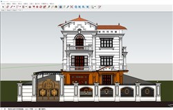 泰式风格独栋别墅的sketchup模型
