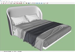 现代双人床的sketchup模型