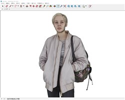 站姿背包女性人物的sketchup模型