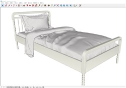 单人床床铺的sketchup模型