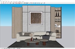 沙发茶几背景墙的sketchup模型
