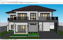 坡屋顶两层别墅的sketchup模型