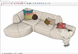 五人位沙发的sketchup模型