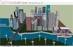 城市发电风车的sketchup模型